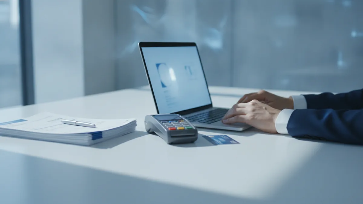 Start with invoices and payouts Business owner organizing invoices and payment schedules for ACH setup