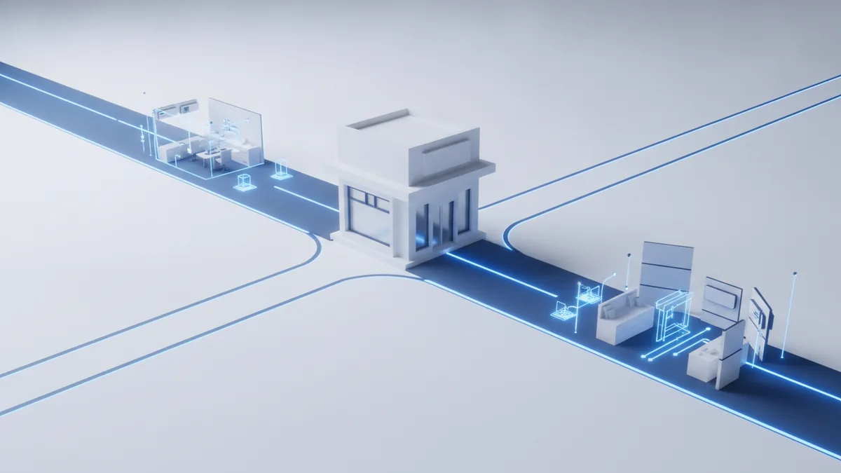 Two payment processing routes leading to one business checkout experience
