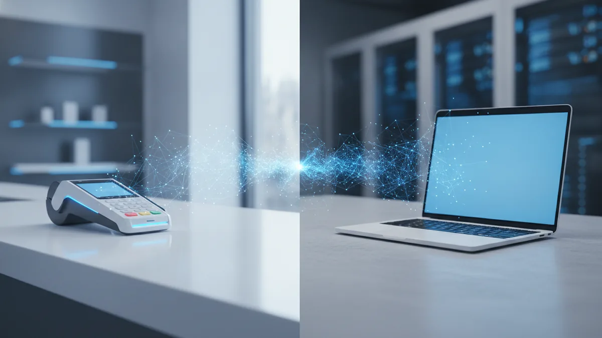 In-store and online credit card transaction paths working together