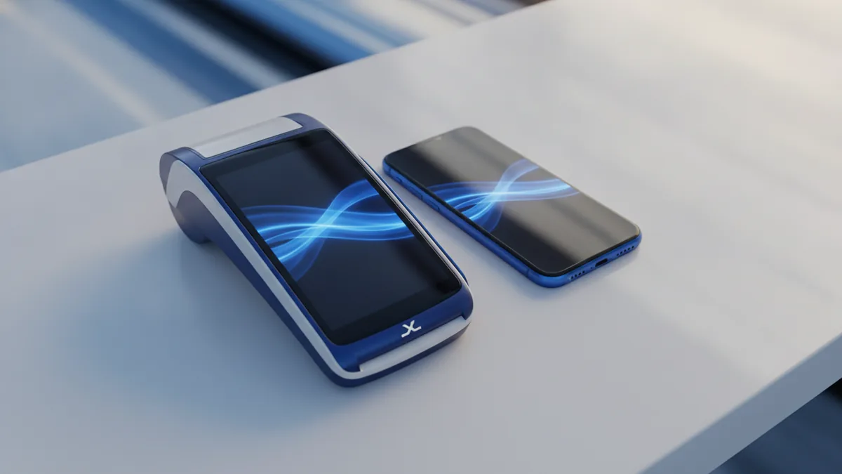 Card and wallet payment devices illustrating fast authorization and confirmations