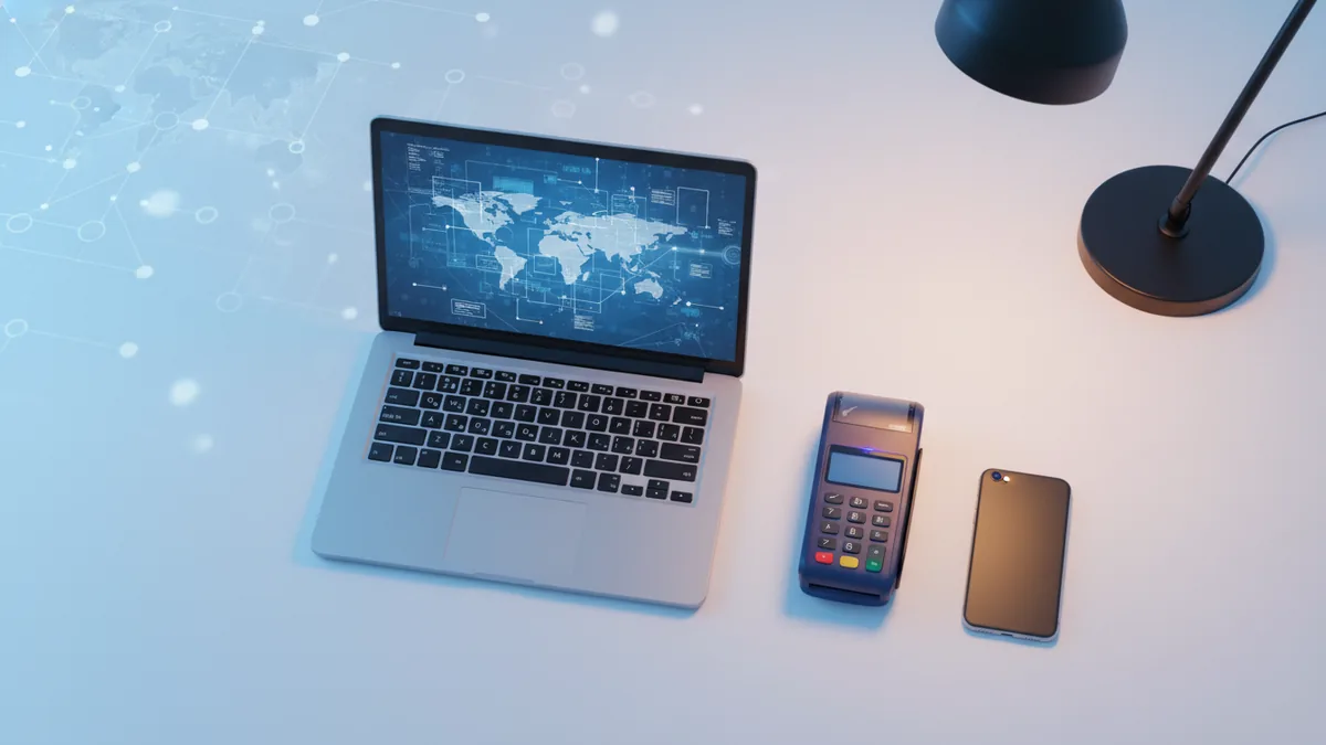 Payment setup workspace Workspace showing payment devices ready for online checkout