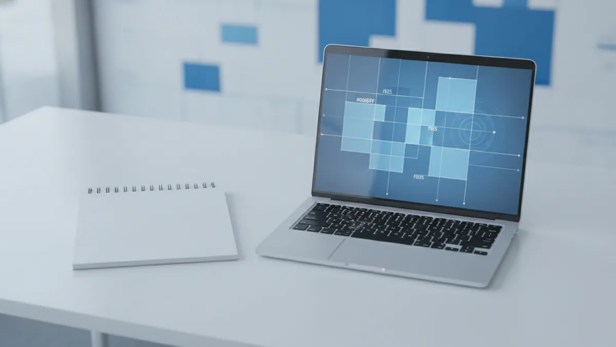 Choose the right provider Workspace scene representing evaluation of payment provider fees, security, and integrations