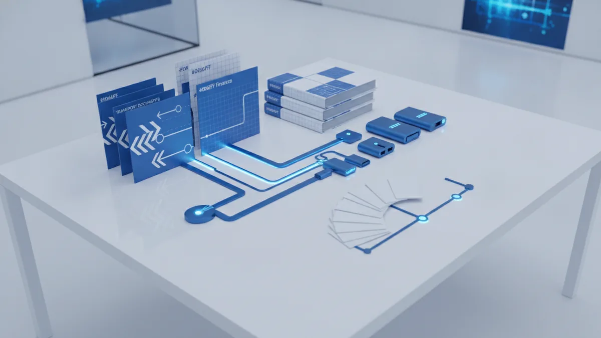 Logistics manager planning software links between shipment and finance records