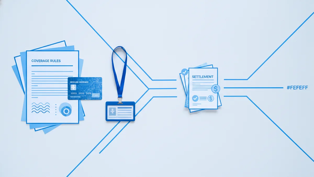Desk scene representing the workflow behind healthcare billing and payments