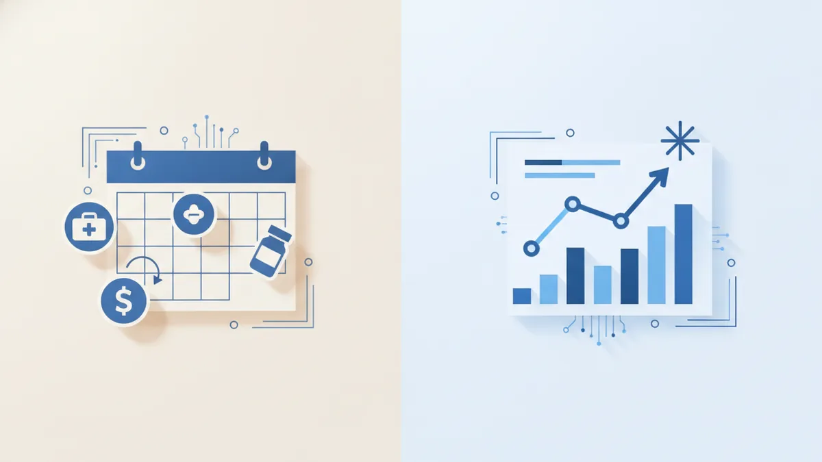 Visual comparison of fee-for-service and value-based care payment models