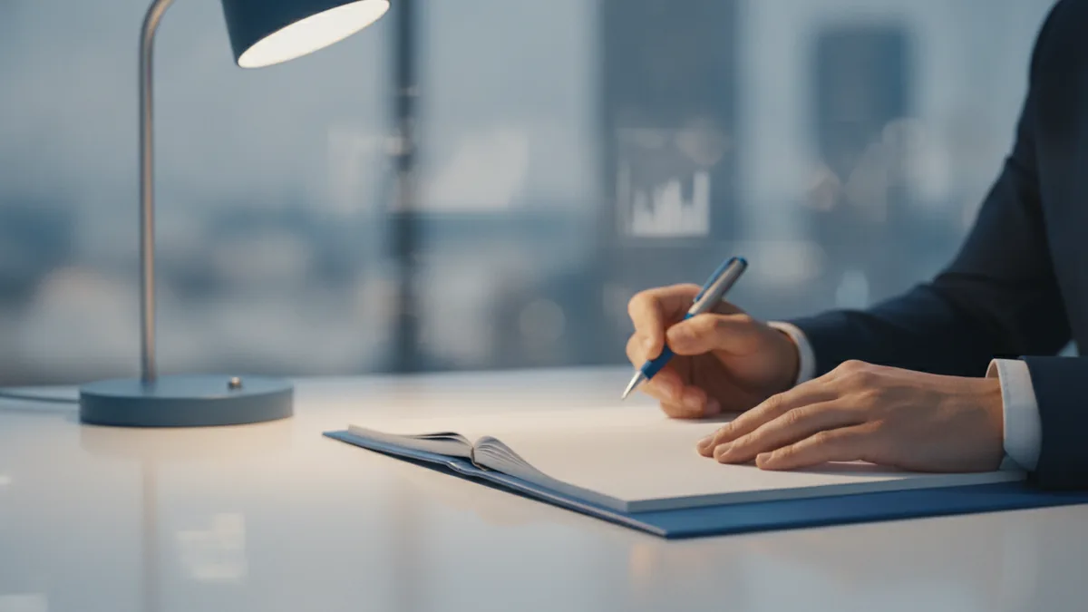 Person reviewing eligibility documents for long service pay