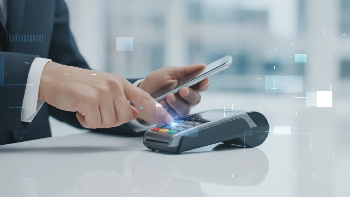 Tap-to-pay interaction showing the start of the payment processing journey