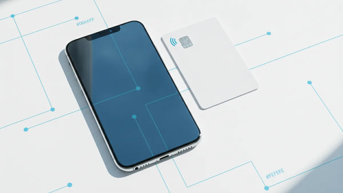 Mobile checkout experience Smooth mobile checkout with a smartphone and contactless payment card