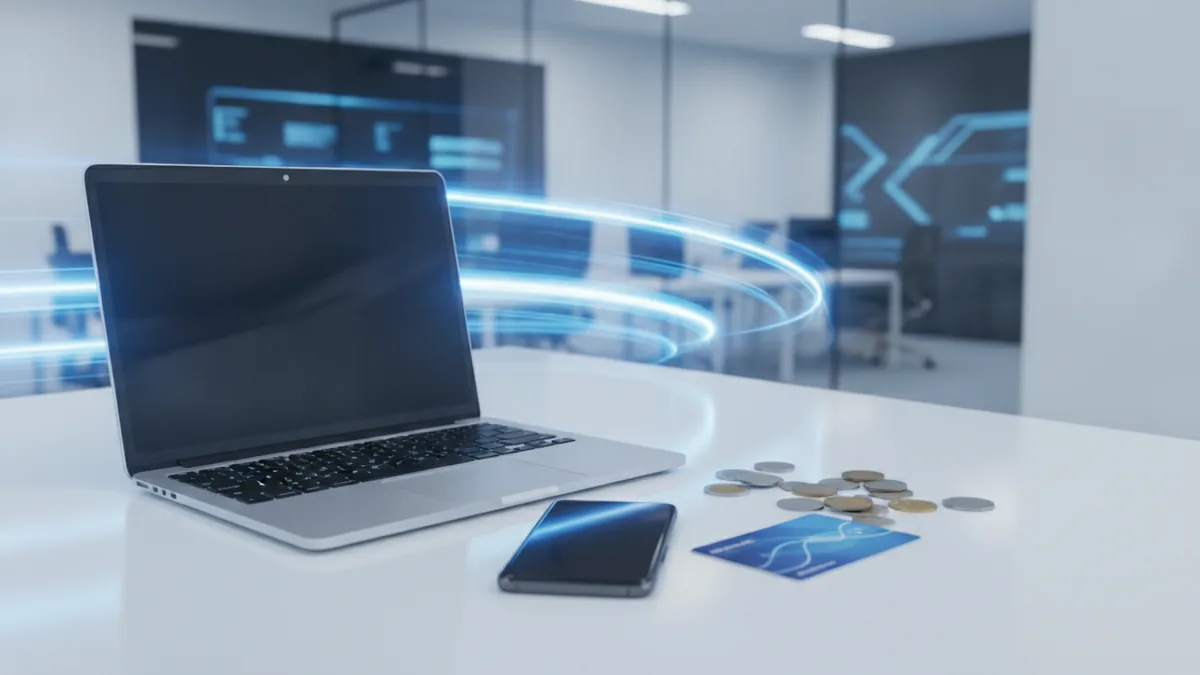 Mobile and desktop payment processing setup showing fast deposits and multi-currency support