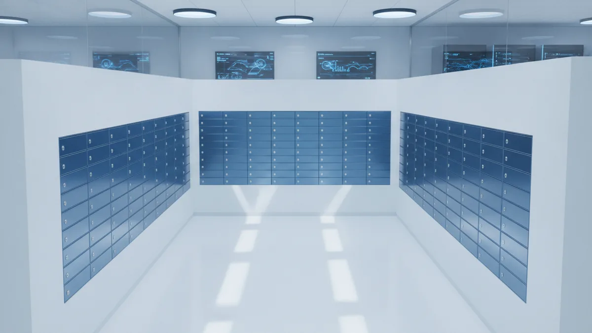 Bank-managed post office box area for check lockbox processing