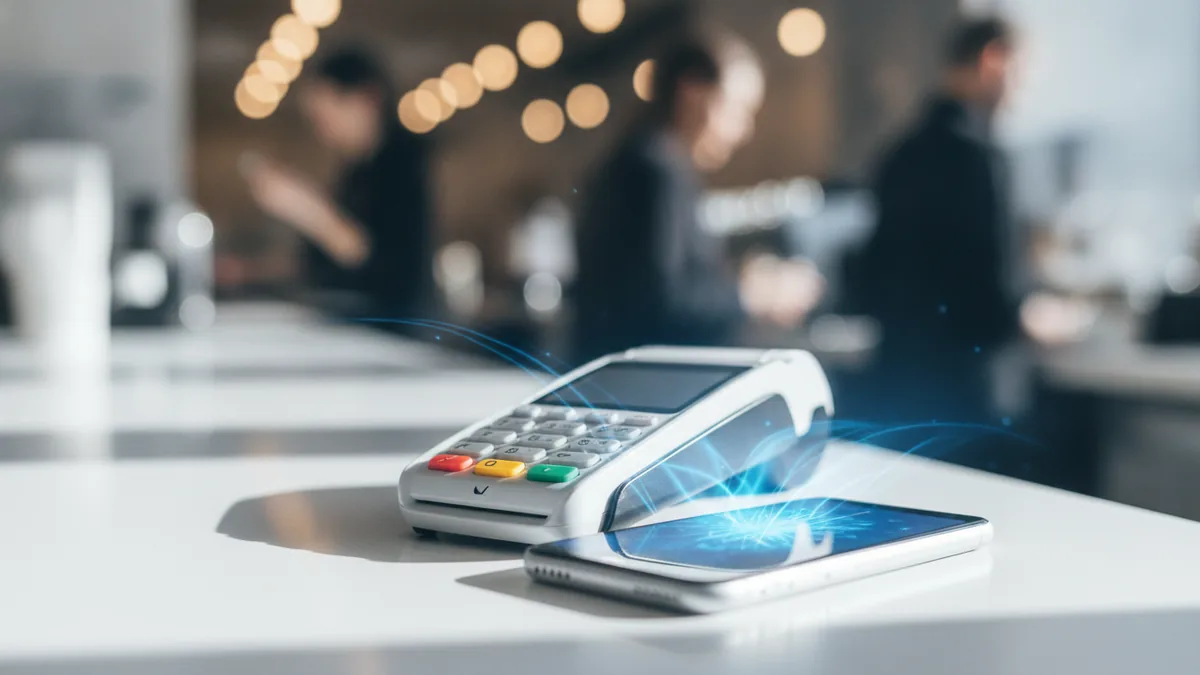 A payment terminal and phone at checkout showing a smooth payment moment