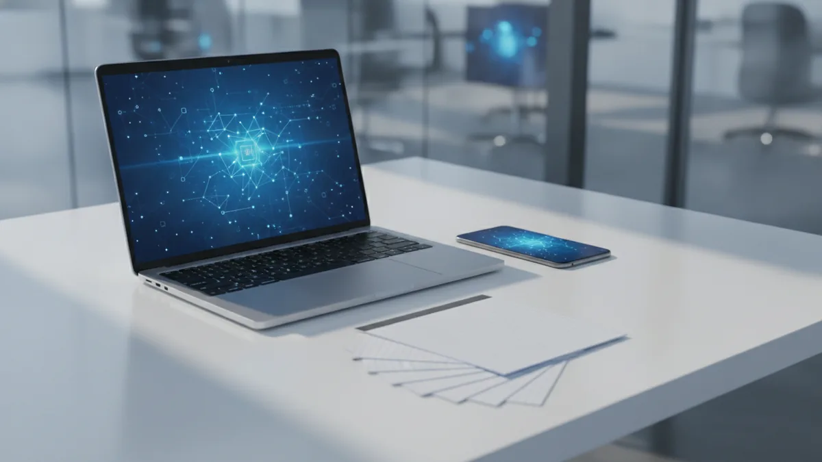 Developer planning a secure mobile payment product at a desk