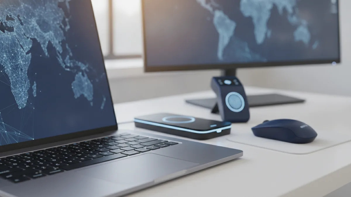 Laptop setup representing a virtual terminal used for payment entry
