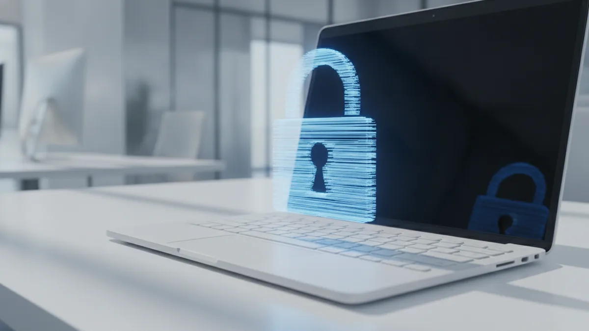 Encrypted connection concept with a secure padlock and light trails