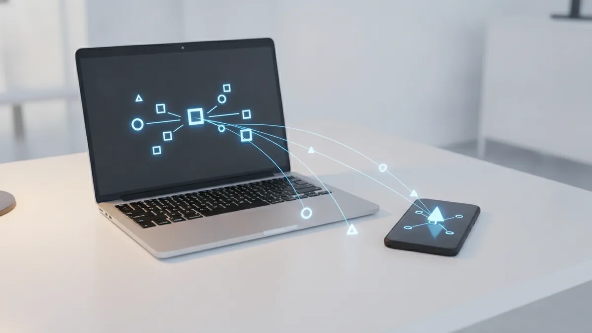 Devices showing connected payment paths and secure transaction flow