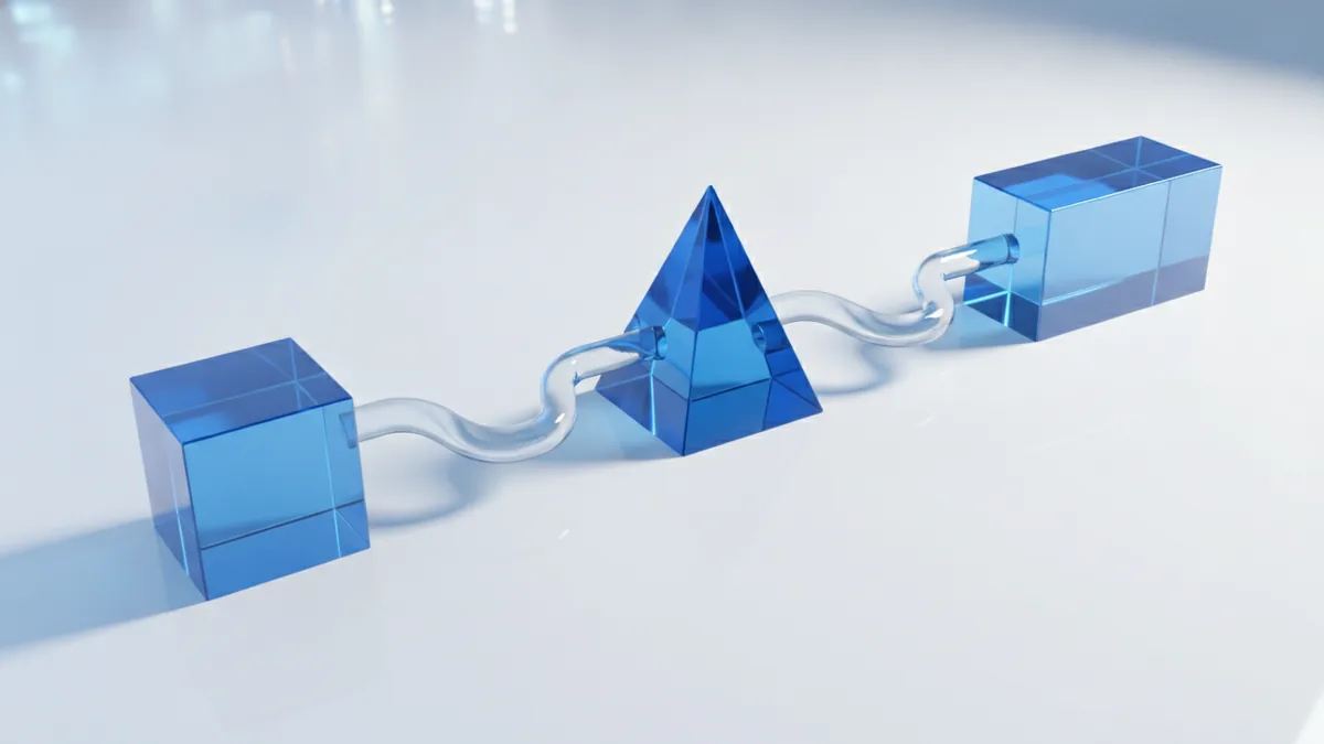 Three-layer payment system components shown as connected blocks