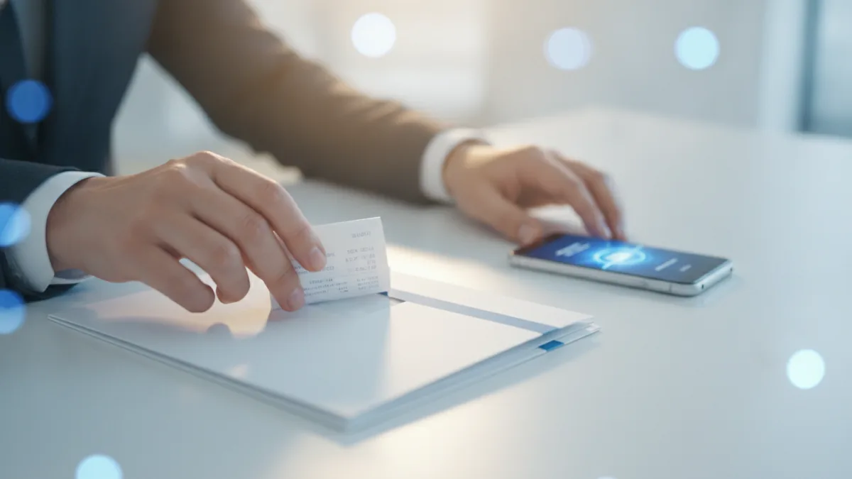 Receipts and phone implying smooth payment processing and reporting