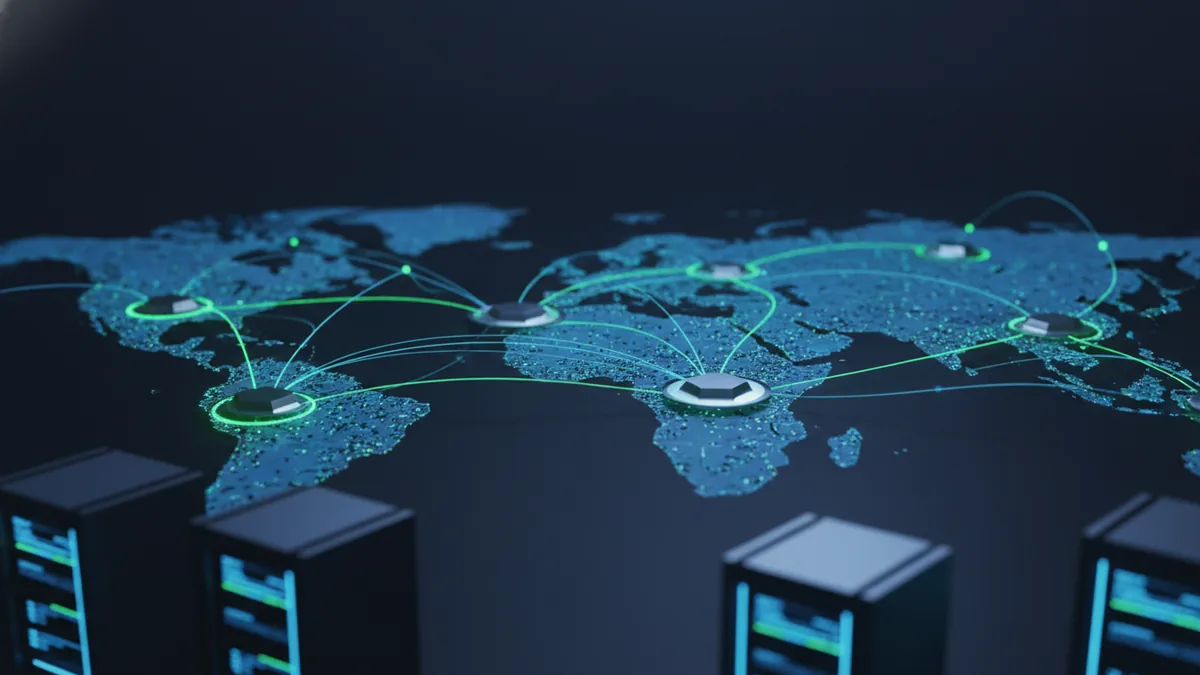Interconnected network nodes representing nationwide payment flows in South Africa