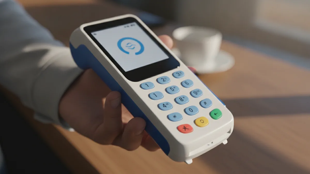 Mobile card payment Mobile payment terminal showing handheld card acceptance on the go
