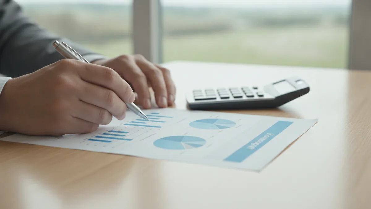 Budgeting for a monthly mortgage Person reviewing housing budget for rural loan payment planning