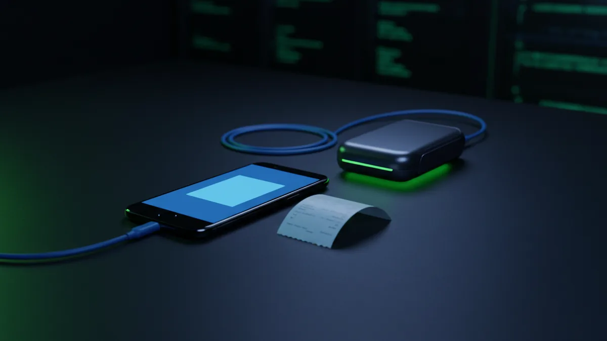 Desk setup representing payment flow from initiation to confirmation.