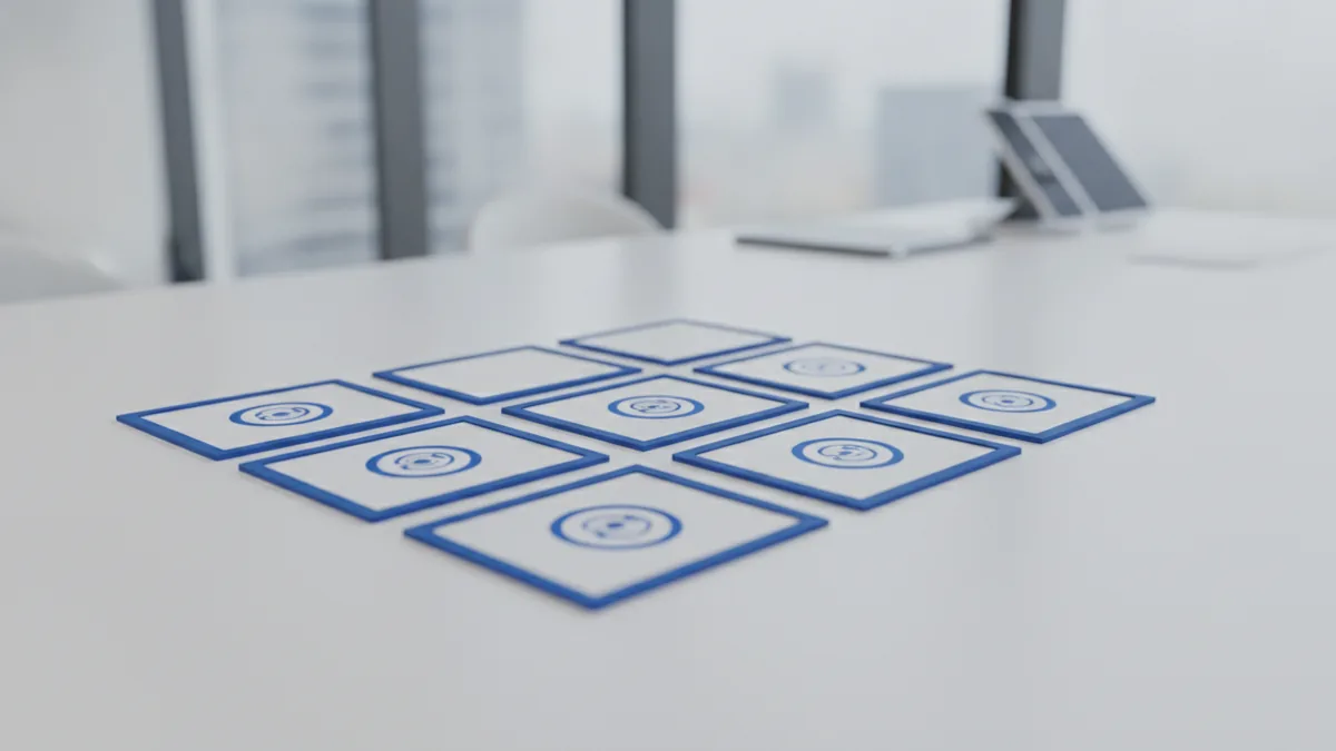 Match processors to needs Desk layout comparing needs and features for payment processors.