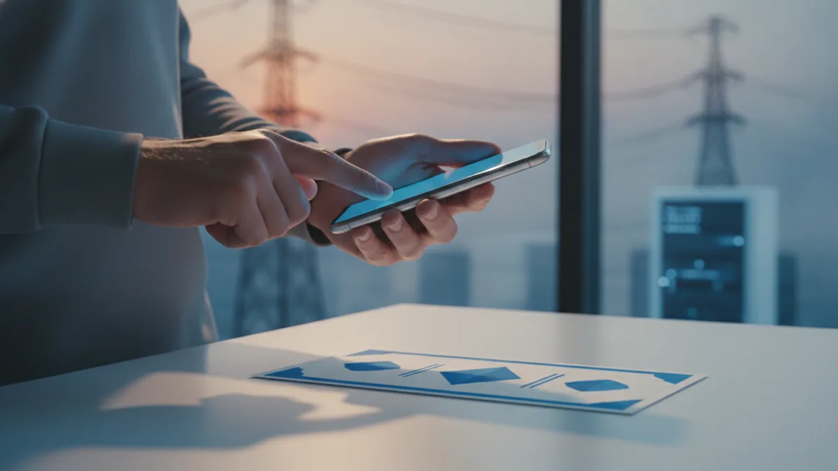 Customer using mobile payments to pay a utility bill
