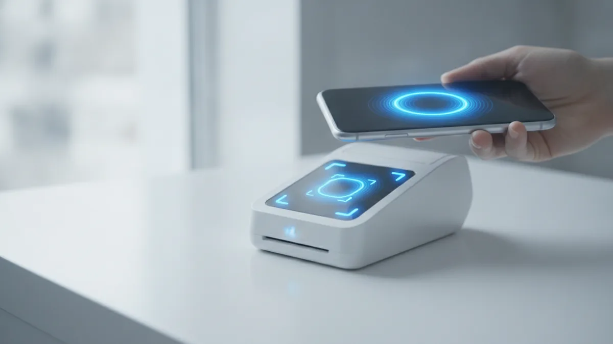 Tap or scan flow Contactless tap and QR scan cues for a fast wallet payment process.