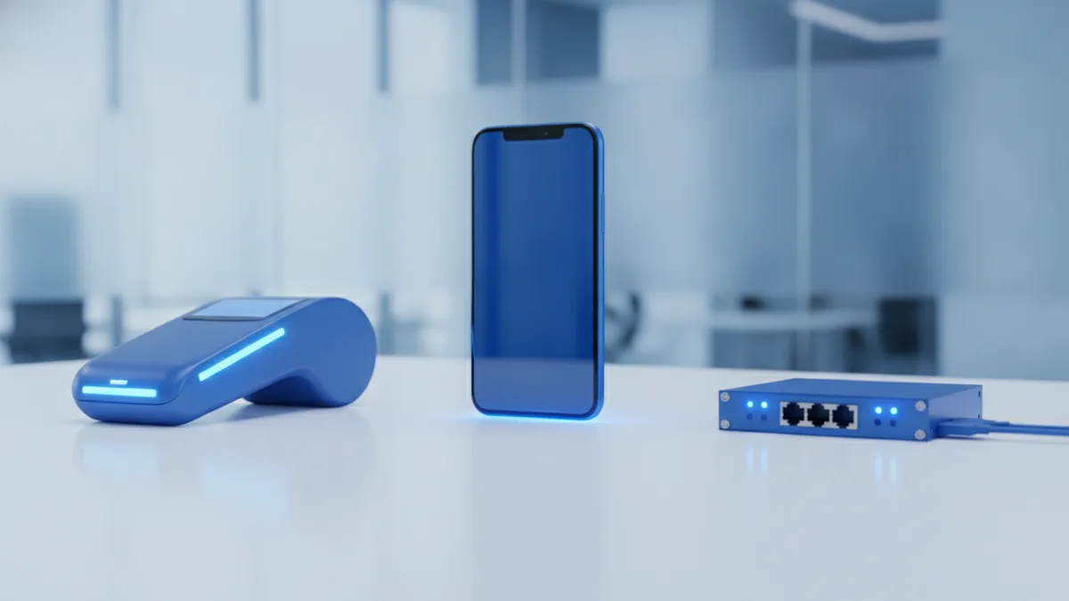 Devices representing the path from checkout to payment approval